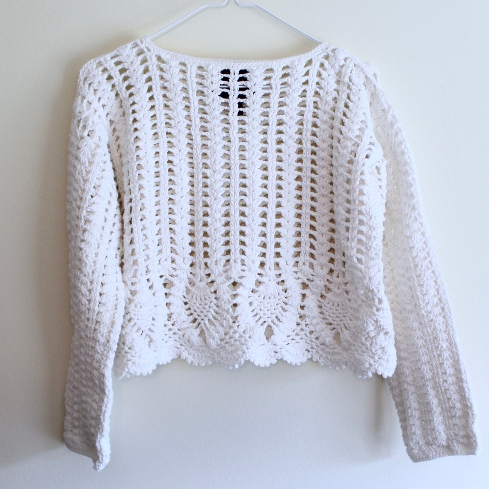 90s Vintage Hand-Crocheted Top